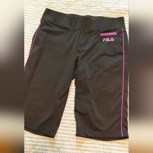 Fila Black and Fuschia Athletic Shorts